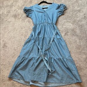 Casual Blue Denim Dress for Women